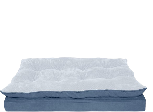 furhaven minky plush pillow top orthopedic bed for small and medium dogs
